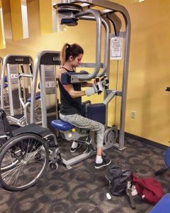 Milica getting her daily workout in the gym.