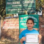 Purnima with her UGRAD Post at her home university campus