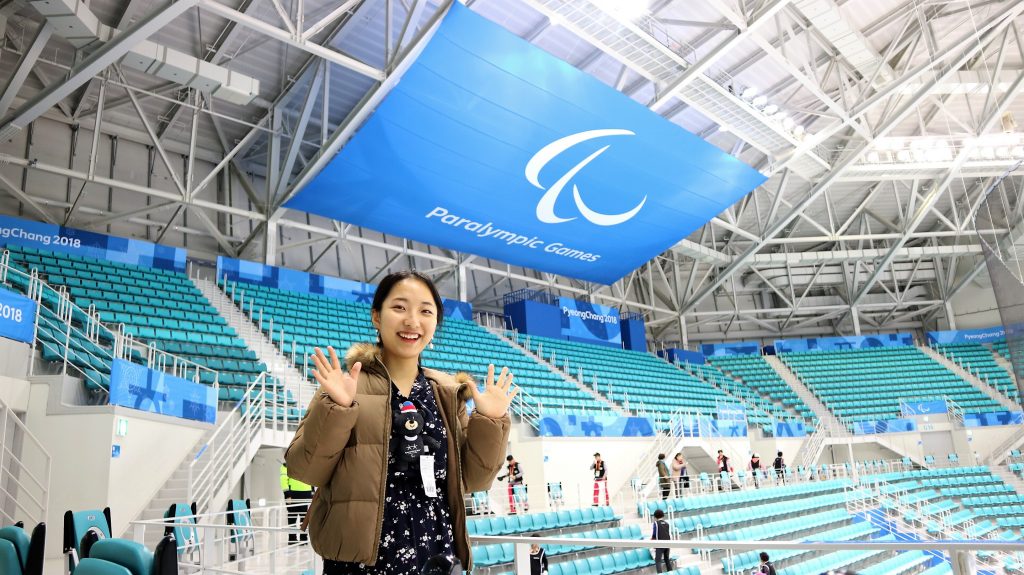 Yunyi Cho in the Gangneung Ice Arena at the 2018 Paralympic Games